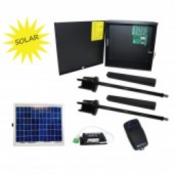 Upswung SW Solar Package 1650 24DC/115V Residential Solar Dual Swing Gate Operator with 1 10watt panel 1 wireless receiver, 2 transmitters and a Safety Photo Eye.