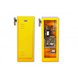 Linear BGU 115V or 230V Barrier Gate Operator.  Yellow or White powdercoated available. 10,12 or 14 foot counter-balanced gate arm.